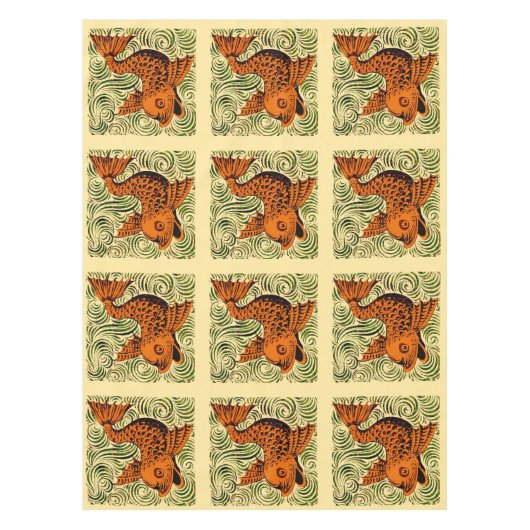 Nappe Poisson Antique Carrelage Ancien art (Devant)
