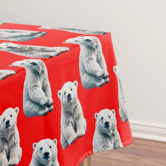 Nappe Polar Bear Pattern Design On Red 