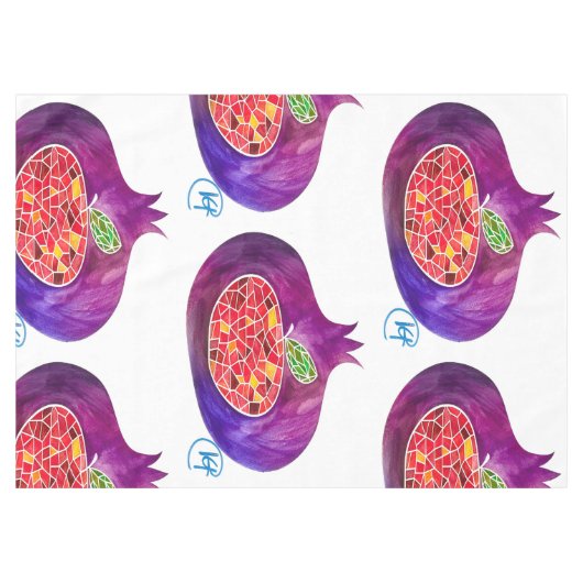 Nappe Pomme de grenade Rosh Hashana tissu de table (Devant (Horizontal))