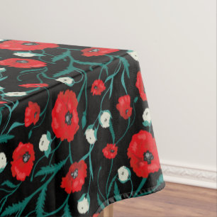 Nappe Poppies et Motifs Roses sans soucis