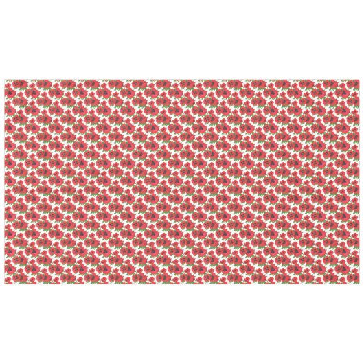 Nappe Poppies orientales rouges et noires Motif en blanc (Devant (Horizontal))