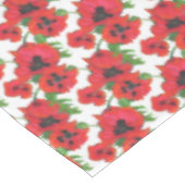 Nappe Poppies orientales rouges et noires Motif en blanc (Angle)