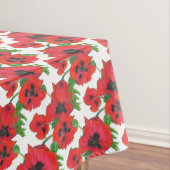 Nappe Poppies orientales rouges et noires Motif en blanc (In Situ)