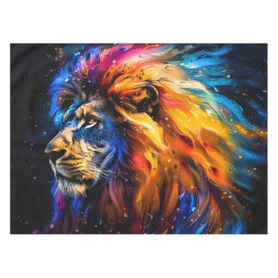Nappe Portrait de lion de faune cosmique abstrait