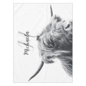 Nappe Portrait de vache Highland premier monogramme noir (Devant)