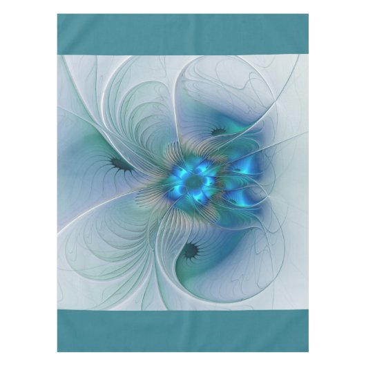 Nappe Position, Abstrait bleu turquoise fractal (Devant)