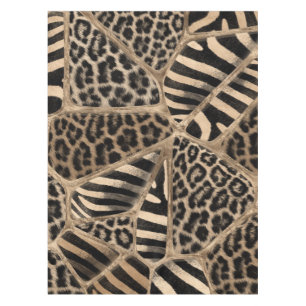 Nappe Poster de animal - Leopard et Zebra - or pastel