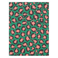 Poster de animal Léopard vert rose corail moderne