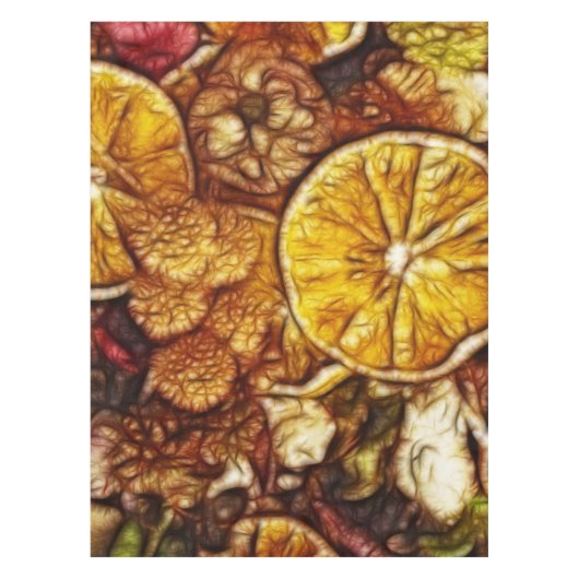 Nappe Pot-pourri oranges Fractal (Devant)