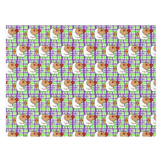 Nappe Poulet violet violet vert Plaid (Devant (Horizontal))