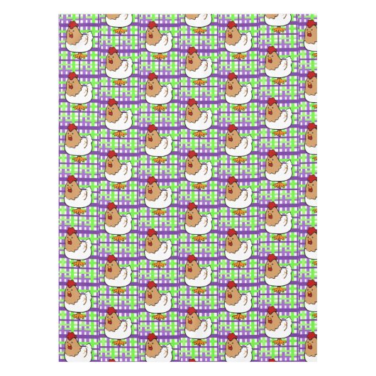 Nappe Poulet violet violet vert Plaid (Devant)