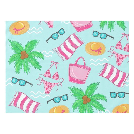 Nappe Préppy Beach Bikini Serviette Palm Tree (Devant (Horizontal))