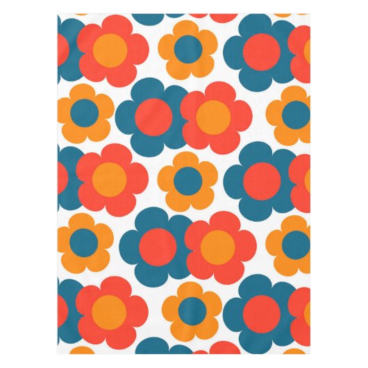Nappe Preppy Blue Orange Hippie Motif (Devant)