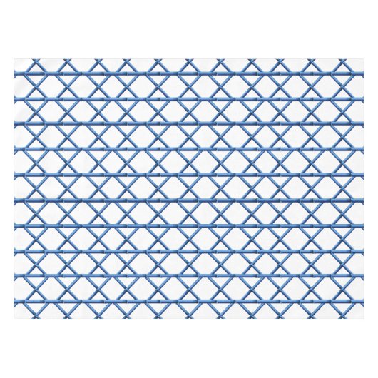 Nappe Preppy Blue Trellis Bamboo Motif (Devant (Horizontal))