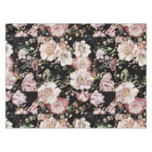 Nappe Preppy bohème pays girly chic noir floral (Devant (Horizontal))