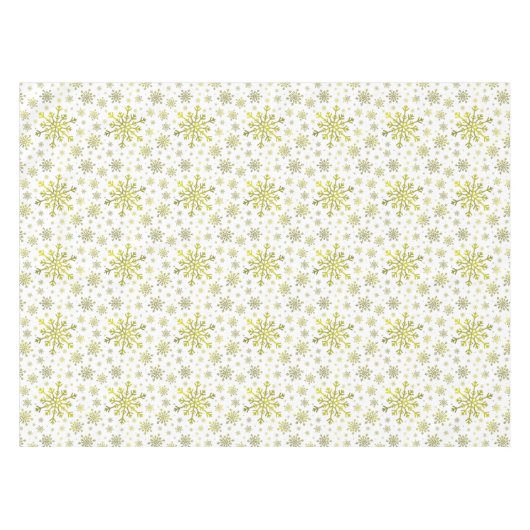 Nappe Pretty Gold Noël Snowflakes sur Winter White (Devant (Horizontal))