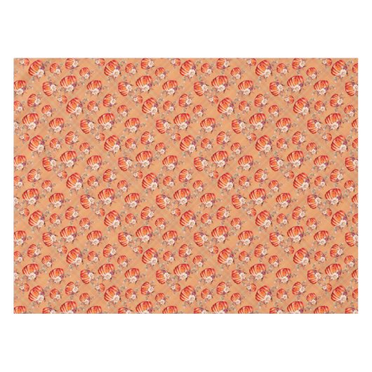 Nappe Pumpkin orange fall floral plaid check autumn (Devant (Horizontal))