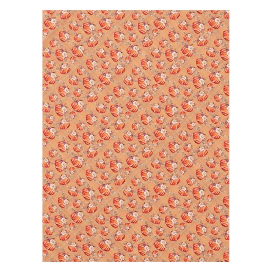 Nappe Pumpkin orange fall floral plaid check autumn (Devant)