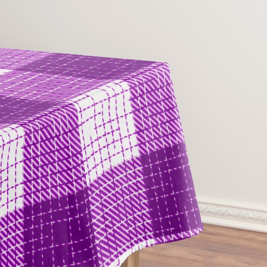 Nappe Purple and White Bold Checkered Plaid Design