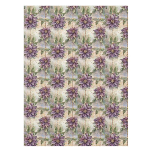 Nappe Purple Elegance Luxe Poinsettia & Holly Christmas (Devant)