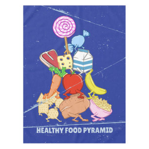 Nappe Pyramide alimentaire saine dessin humoristique