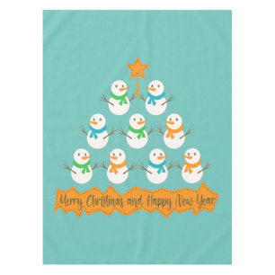 Nappe Pyramide des sapins de Noël faite de bonhommes de 