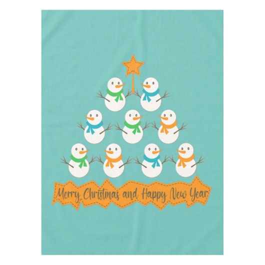 Nappe Pyramide des sapins de Noël faite de bonhommes de (Devant)