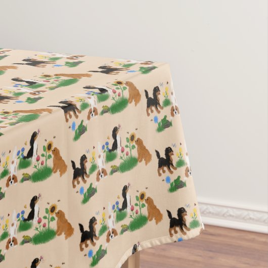 Nappe Quatre Espagnols Cavaliers dans un champ de fleurs (In Situ)