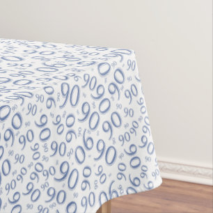 Nappe quatre-vingt-dixième Bleu et blanc de motif de