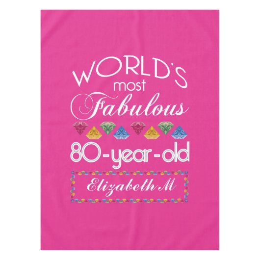 Nappe quatre-vingtième Anniversaire la plupart de rose (Devant)