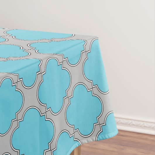 Nappe Quatrefoil bleu et gris (In Situ)