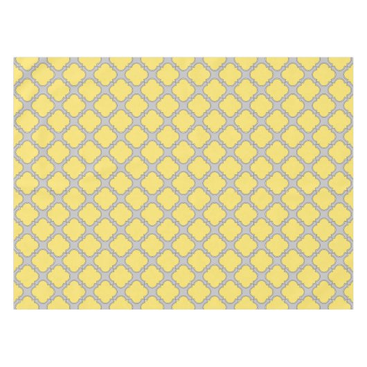 Nappe Quatrefoil jaune et gris (Devant (Horizontal))