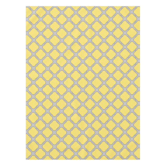 Nappe Quatrefoil jaune et gris (Devant)