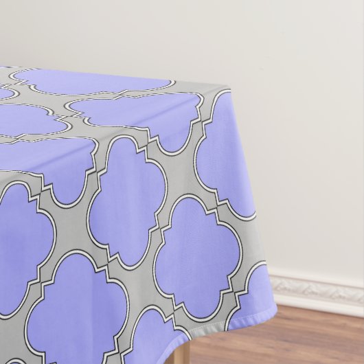 Nappe Quatrefoil periwinkle et gris (In Situ)