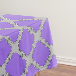 Nappe Quatrefoil violet et gris