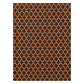 Nappe Quatrefol Marocain Orange Moderne Sur Noir (Devant)
