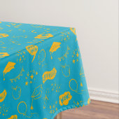 Nappe Quirky Doodle Bleu Jaune fête de graduation (In Situ)