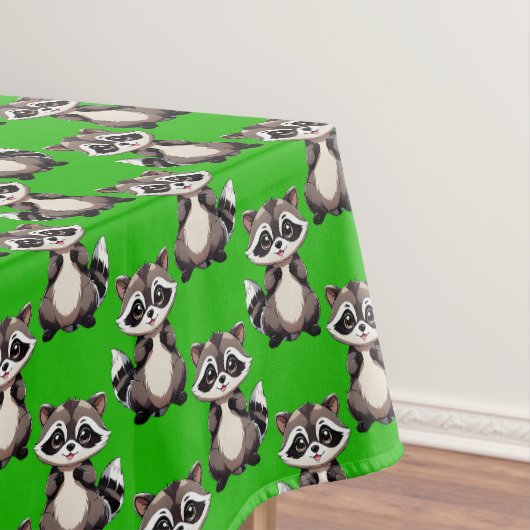 Nappe Raccoon Pattern Design Green  (In Situ)