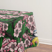 Nappe Rameaux bleus dans le cerisier en fleurs en vert (In Situ)