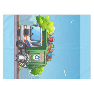 Nappe Raton laveur mignon et camion de "nourriture"