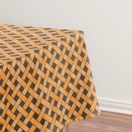 Nappe Rattan Jaune Tissé Graphique sur Brown personnalis (In Situ)