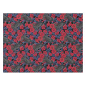 Nappe Ravages et roses avec des feuilles bleu foncé (Devant (Horizontal))