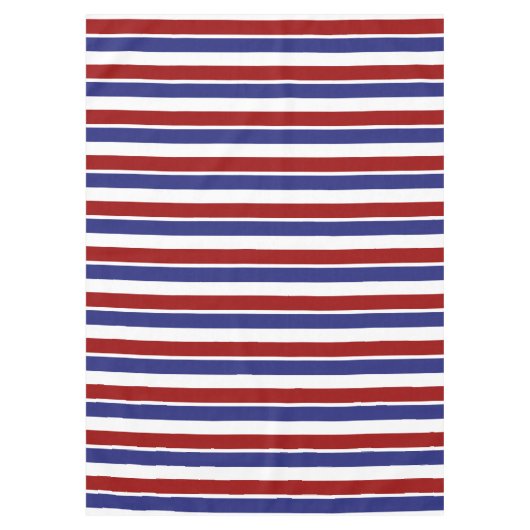 Nappe rayée blanche et bleue rouge (Devant)