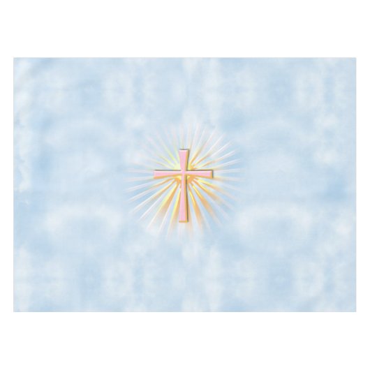Nappe Rayons de lumière de la Croix Religieuse (W/Clouds (Devant (Horizontal))