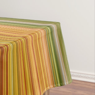 Nappe Rayure verte, jaune et orange de la verge d'or
