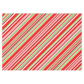 Nappe Rayures de bonbon rouge blanc vert festif diagonal (Devant (Horizontal))