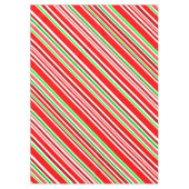 Nappe Rayures de bonbon rouge blanc vert festif diagonal (Devant)