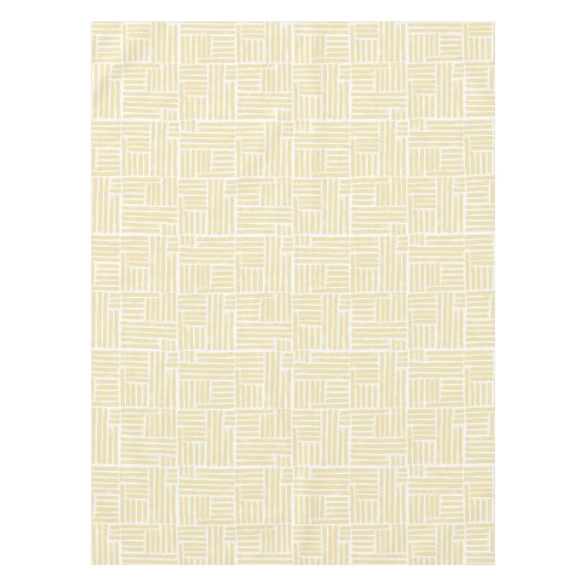 Nappe Rayures de rouleau d'encre jaune sur blanc (Devant)