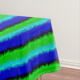 Nappe Rayures de verre brisé bleu vert