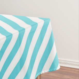 Nappe Rayures diagonales classiques bleues et blanches